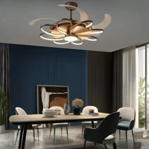 Aurora BK Luxury Black Decorative Ceiling Fan with LED Light | Modern Designer Ceiling Fan