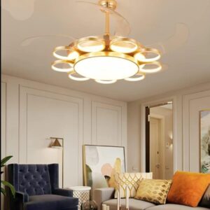 Mandala GD Luxury Gold Decorative Ceiling Fan with LED Light | Modern Designer Ceiling Fan