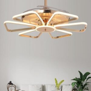 Gold Fish Luxury French Gold Decorative Ceiling Fan with LED Light | Modern Designer Ceiling Fan