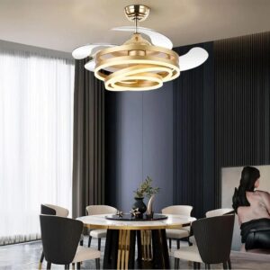 Golden Triad Modern Decorative Ceiling Fan with LED Light | Luxury Gold Finish