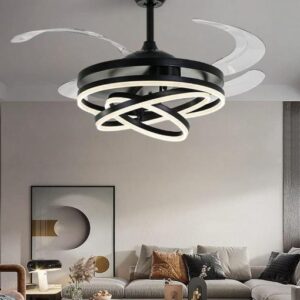 Black Triad Modern Decorative Ceiling Fan with LED Light | Matte Black Finish